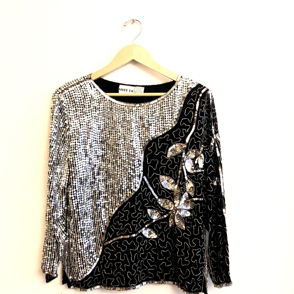 Swee Lo Sequin Blouse Top - Vintage